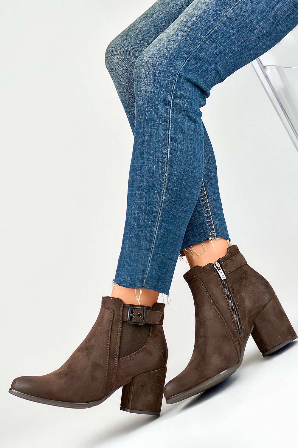 Suede Heel Boots