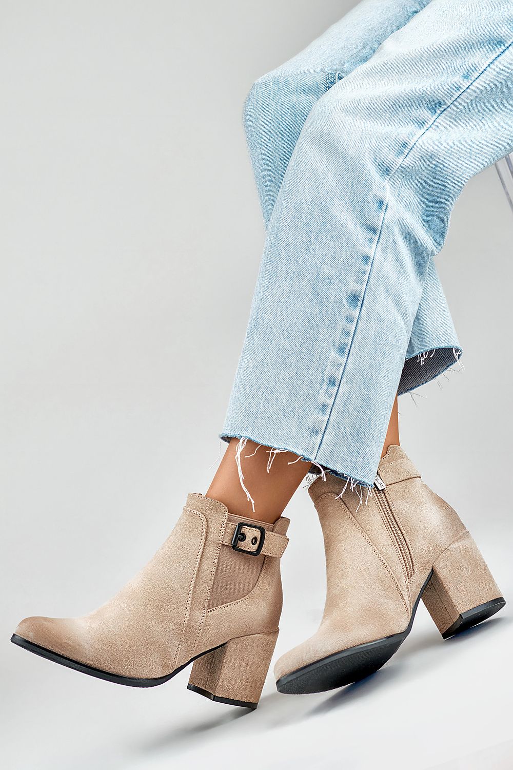 Suede Heel Boots