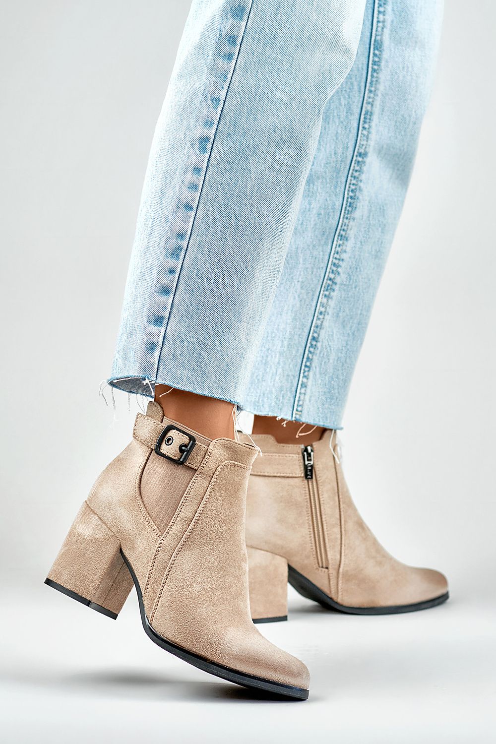 Suede Heel Boots