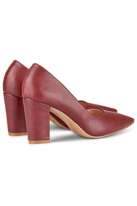 Comfortable Eco Leather Block Heel Pumps