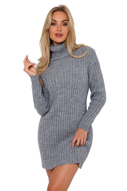 Ribbed Turtleneck Mini Dress