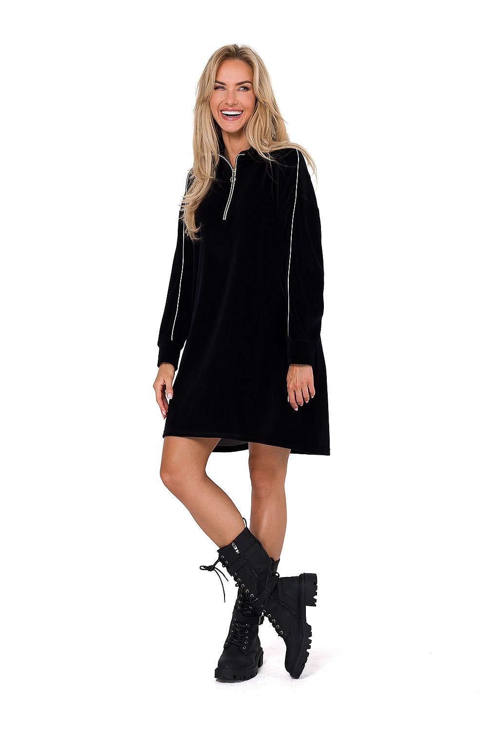 Asymmetrical Velour Dress