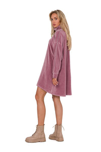 Asymmetrical Velour Trapeze Dress