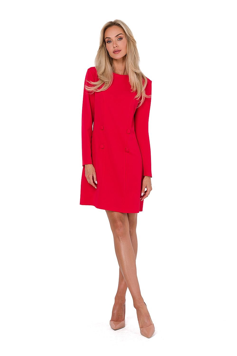 Chic Long Sleeve Trapeze Dress