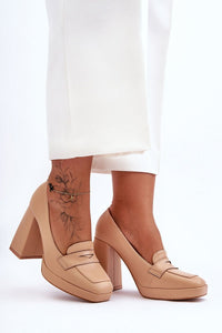 Comfortable Eco Leather Block Heel Pumps