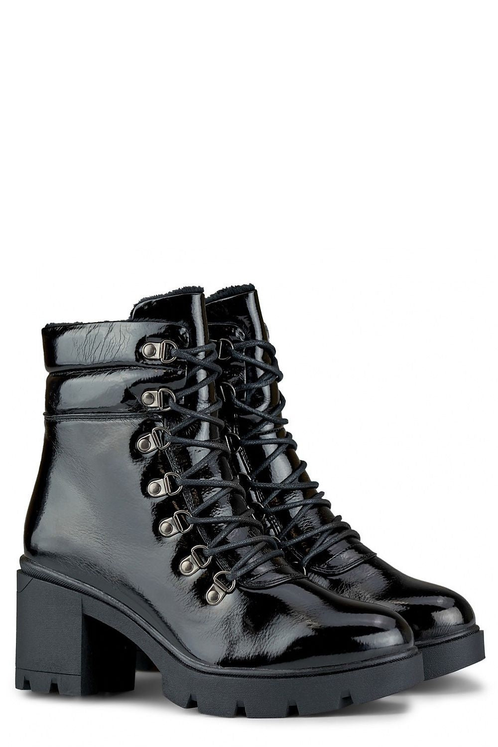 Lacquered Eco Leather Winter Boots