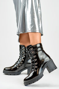 Lacquered Eco Leather Winter Boots