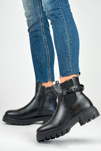 Faux Leather Fur-Lined Jodhpur Boots