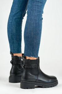 Faux Leather Fur-Lined Jodhpur Boots