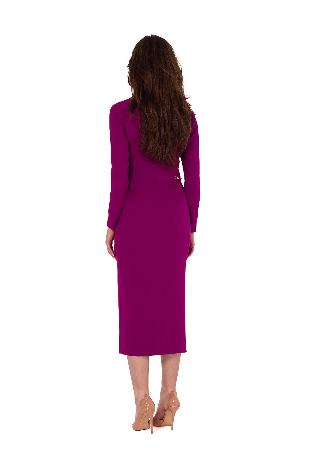 Spandex Midi Dress with Asymmetrical Cut - Michelle & Kenza Co.