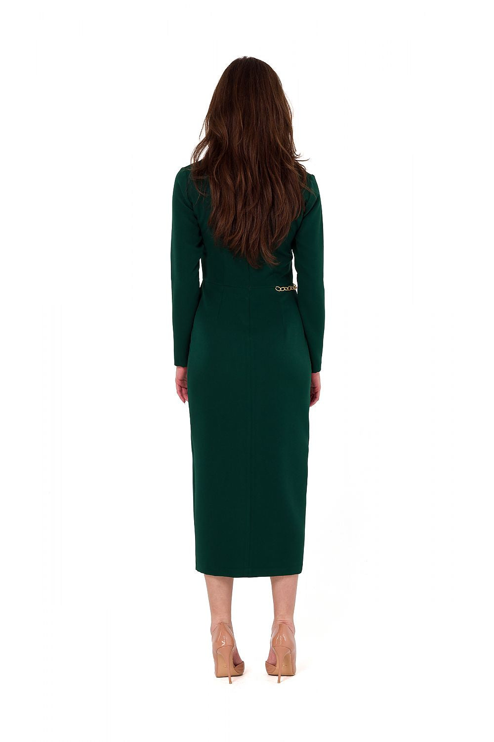 Spandex Midi Dress with Asymmetrical Cut - Michelle & Kenza Co.