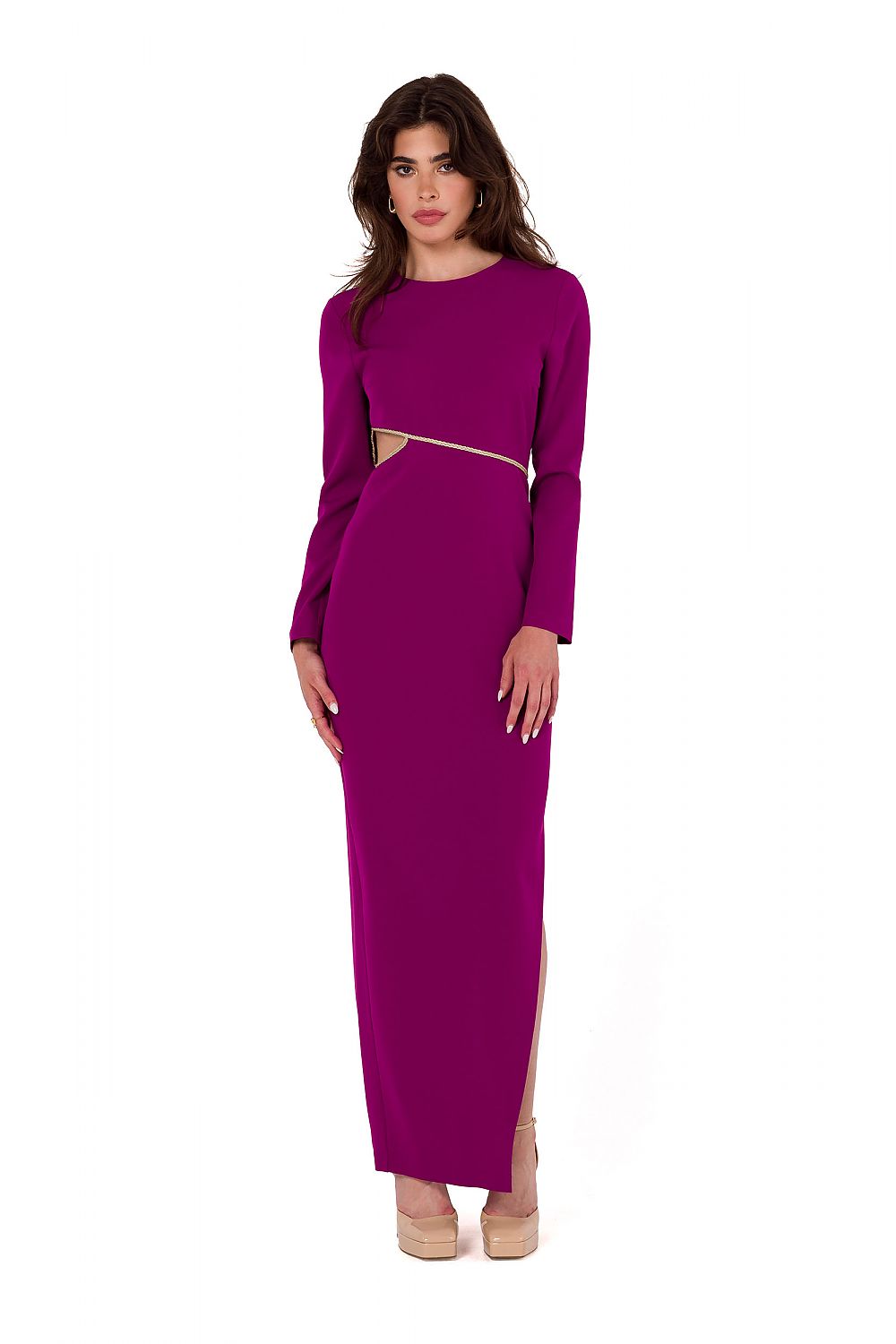 Spandex Evening Dress with Asymmetrical Cutout - Michelle & Kenza Co.