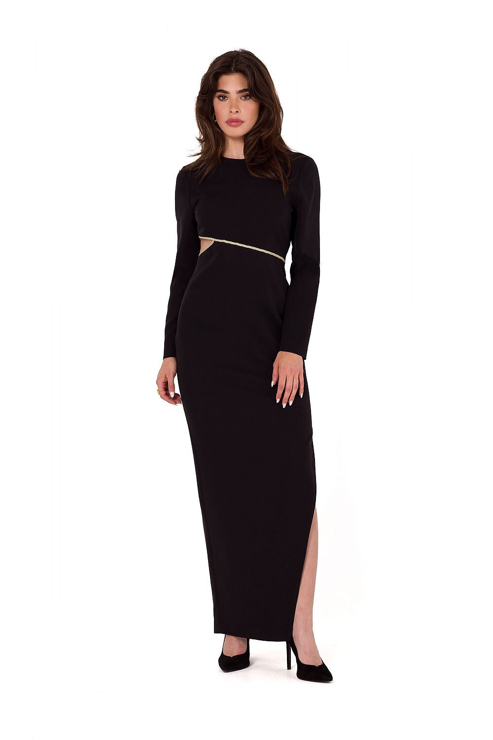 Spandex Evening Dress with Asymmetrical Cutout - Michelle & Kenza Co.