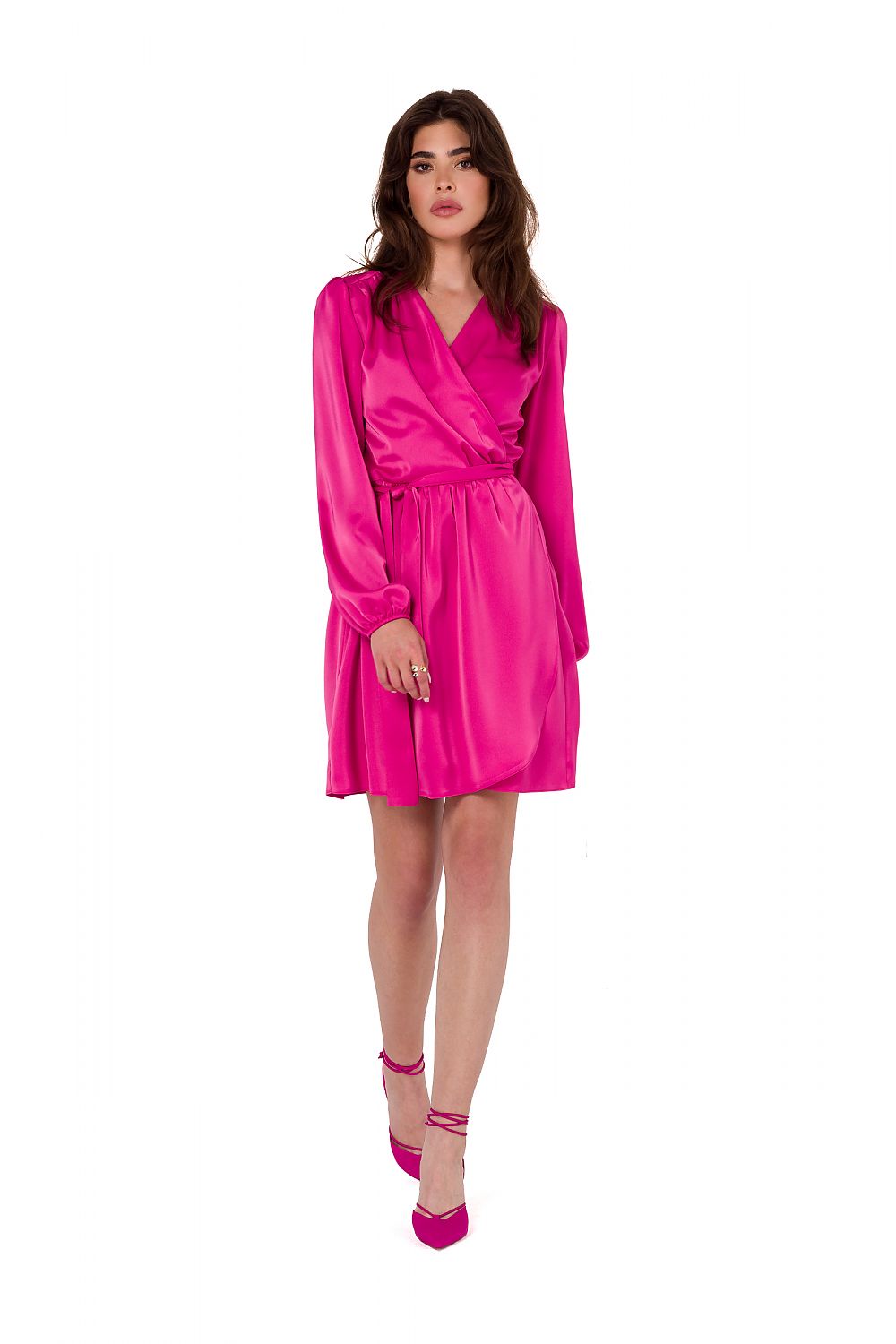 Satin Dress with Envelope Cut - Michelle & Kenza Co.