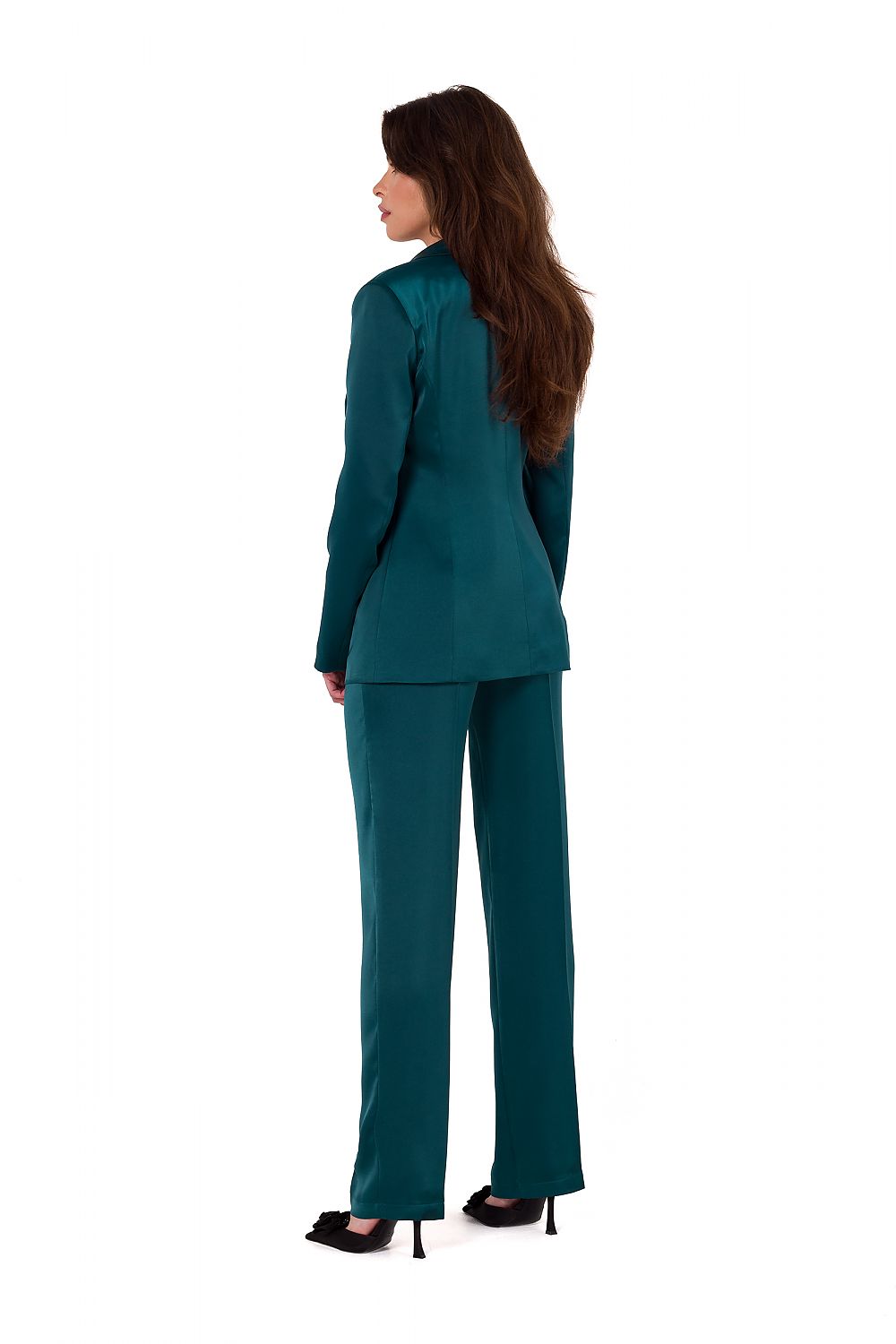 Satin Jacket with Decorative Button Closure - Michelle & Kenza Co.