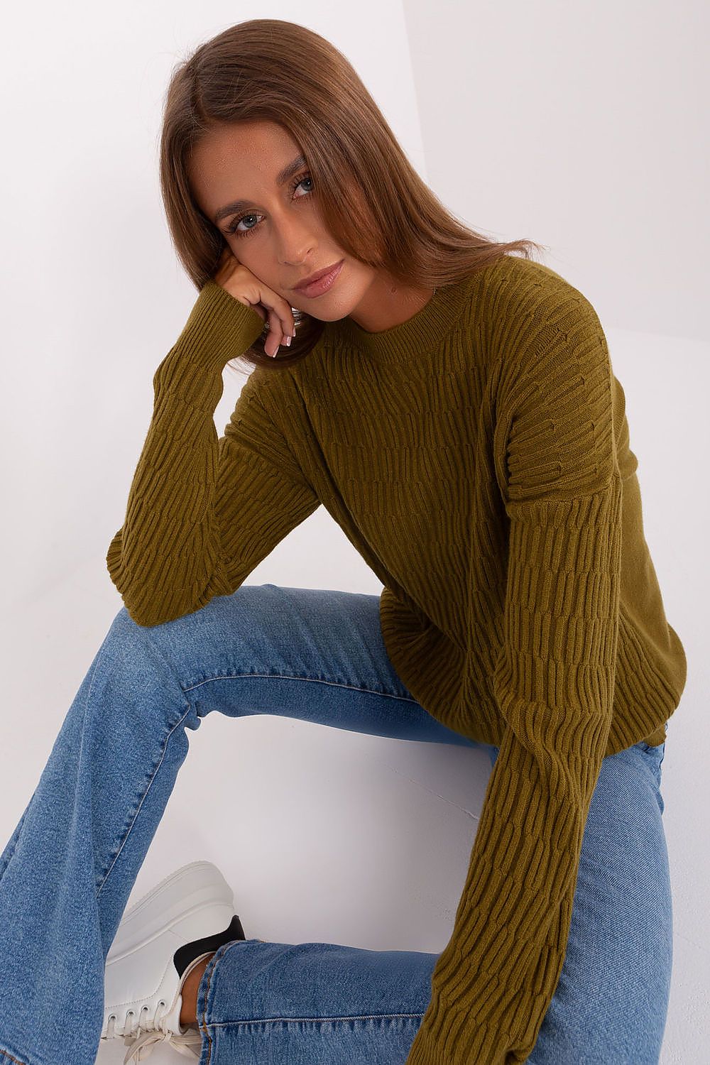 Viscose Jumper with Variegated Texture - Michelle & Kenza Co.