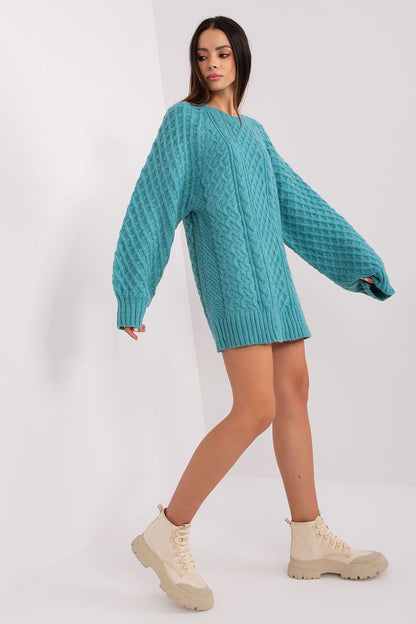 Acrylic Long Sweater with Variegated Texture - Michelle & Kenza Co.