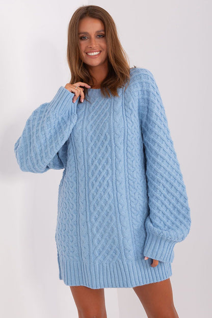 Acrylic Long Sweater with Variegated Texture - Michelle & Kenza Co.