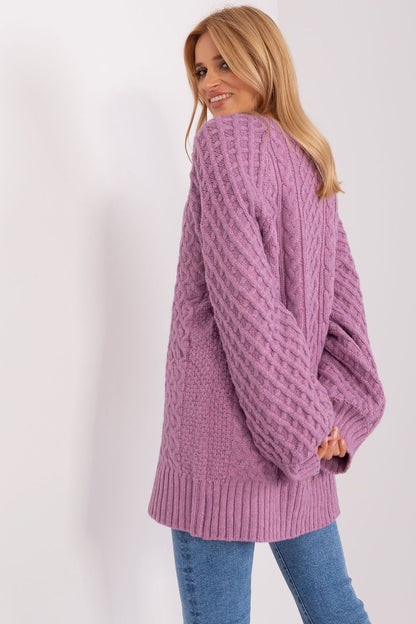 Acrylic Long Sweater with Variegated Texture - Michelle & Kenza Co.