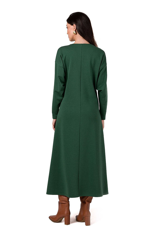 Flared Long Sleeve Maxi Dress