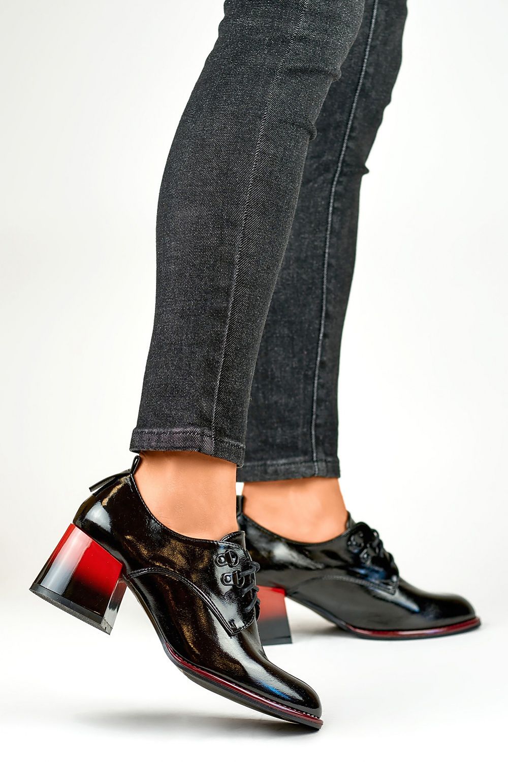 Elegant Shiny Patent Half-Boots