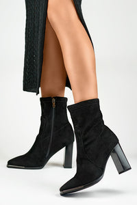 Elegant Eco Suede Heel Boots