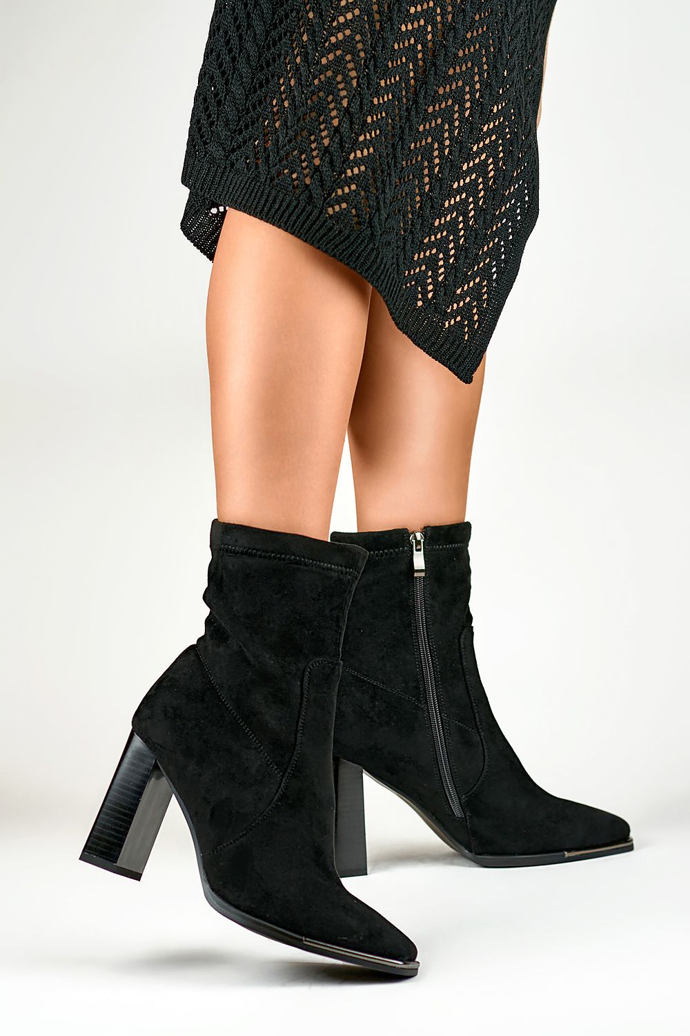 Elegant Eco Suede Heel Boots