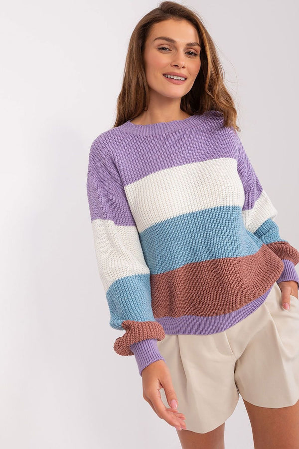 Casual Striped Boat Neck Jumper