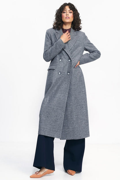 Oversized Coat with Double-Breasted Fastening - Michelle & Kenza Co.