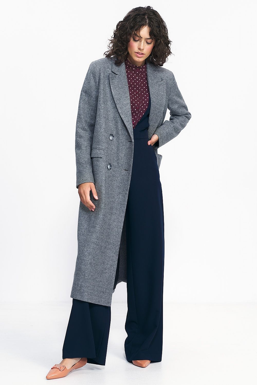 Oversized Coat with Double-Breasted Fastening - Michelle & Kenza Co.