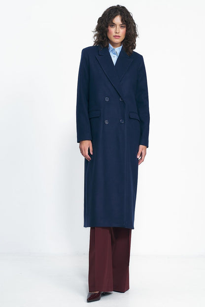 Oversized Coat with Double-Breasted Fastening - Michelle & Kenza Co.