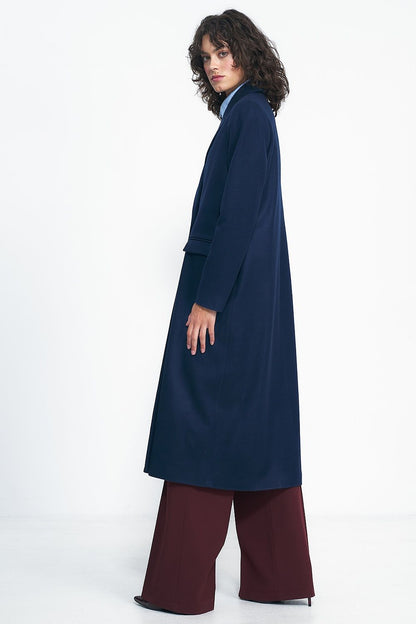 Oversized Coat with Double-Breasted Fastening - Michelle & Kenza Co.