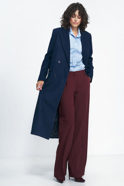 Oversized Coat with Double-Breasted Fastening - Michelle & Kenza Co.