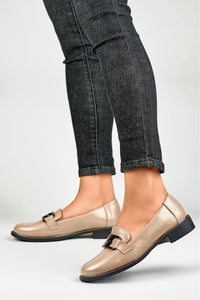 Glossy Leather Comfort Flats