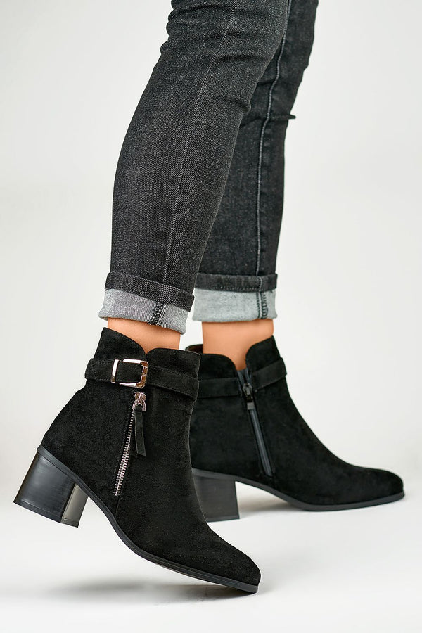 Fur-Lined Eco-Suede Heel Boots