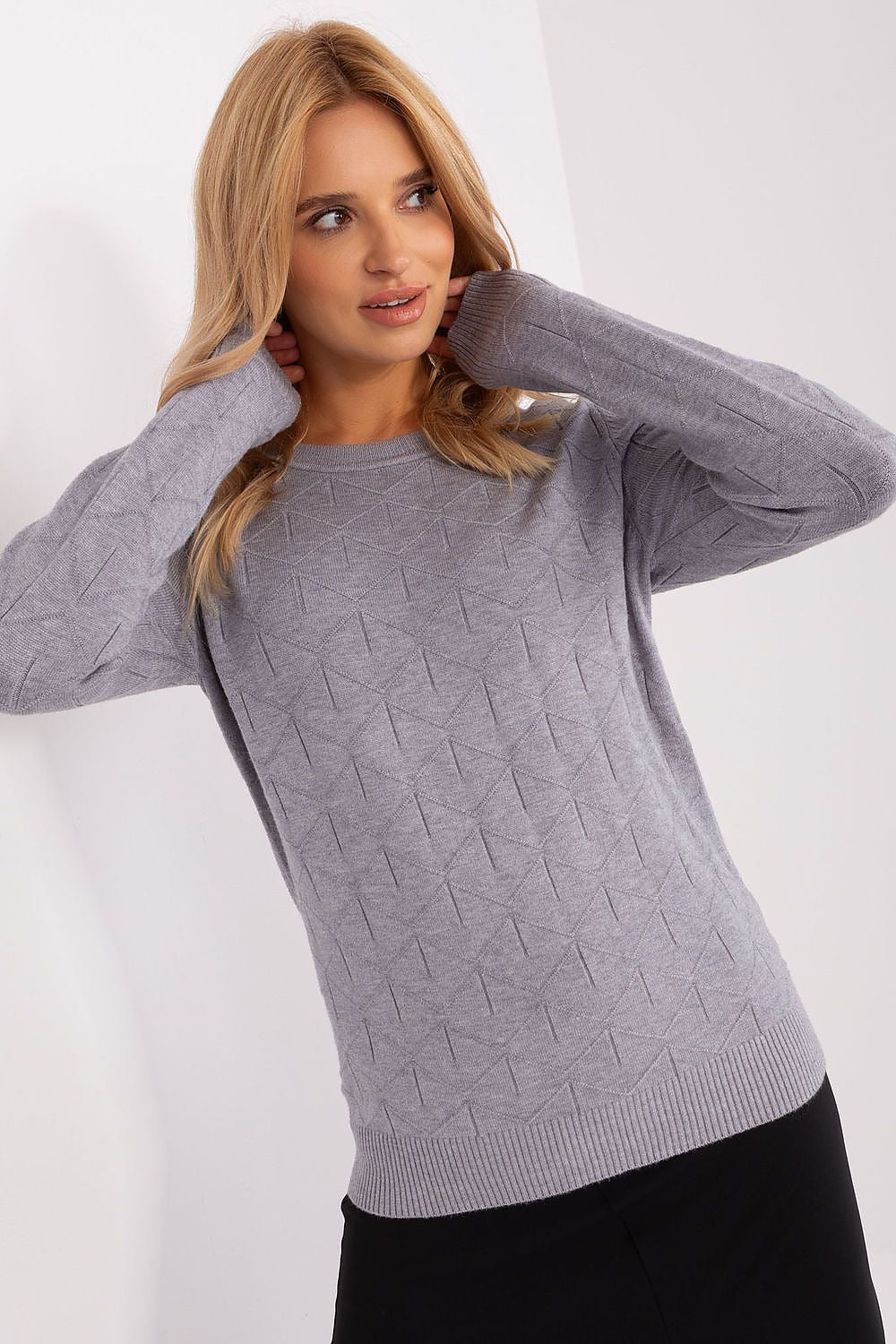 Cotton Sweater with Varied Texture - Michelle & Kenza Co.