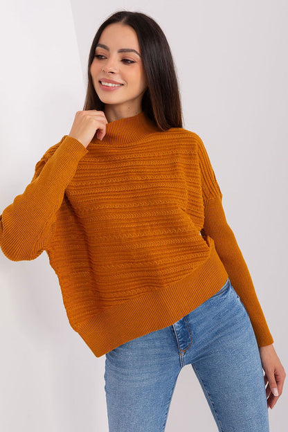 Acrylic Blend Jumper with Low Turtleneck - Michelle & Kenza Co.