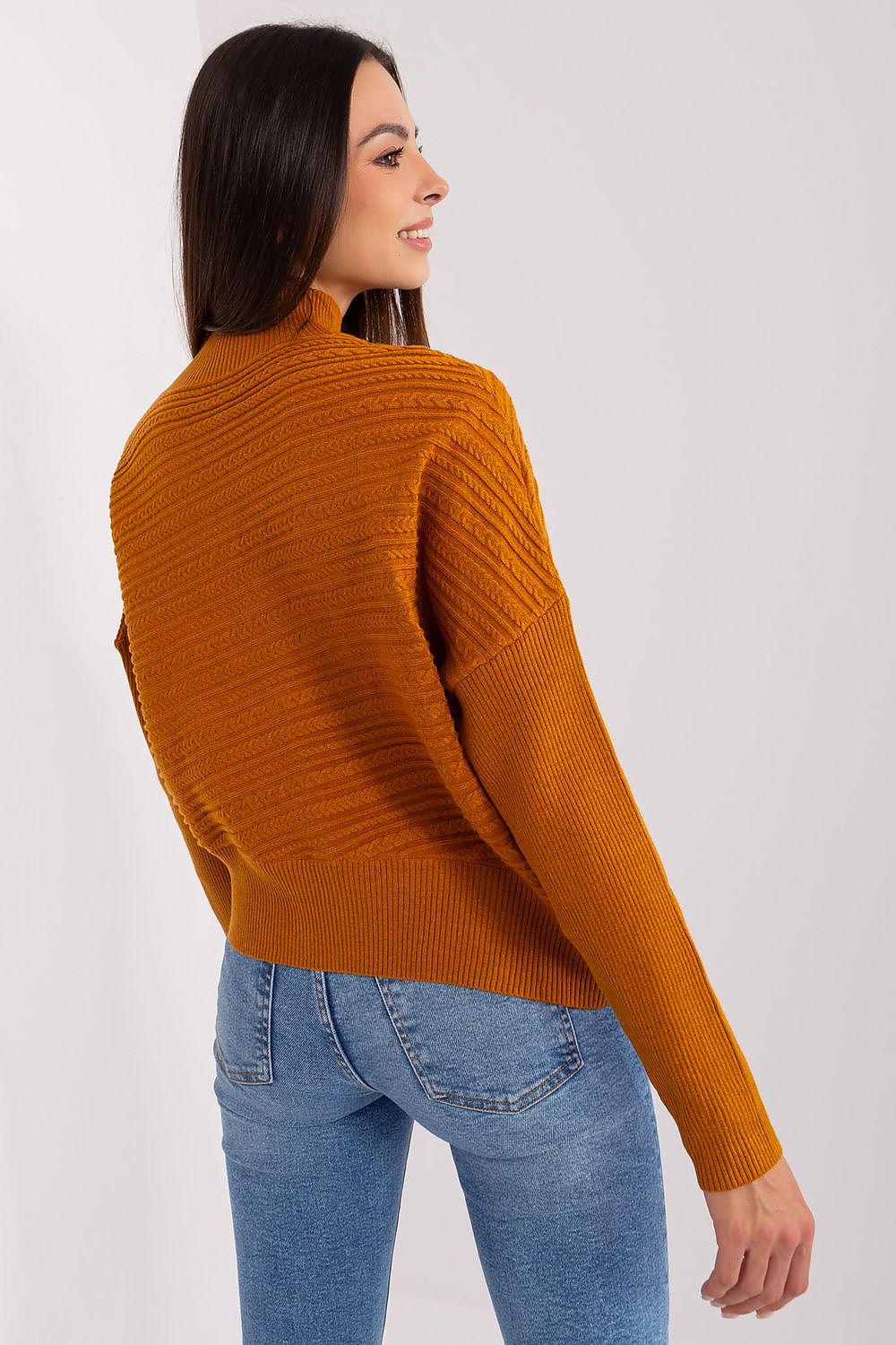 Acrylic Blend Jumper with Low Turtleneck - Michelle & Kenza Co.