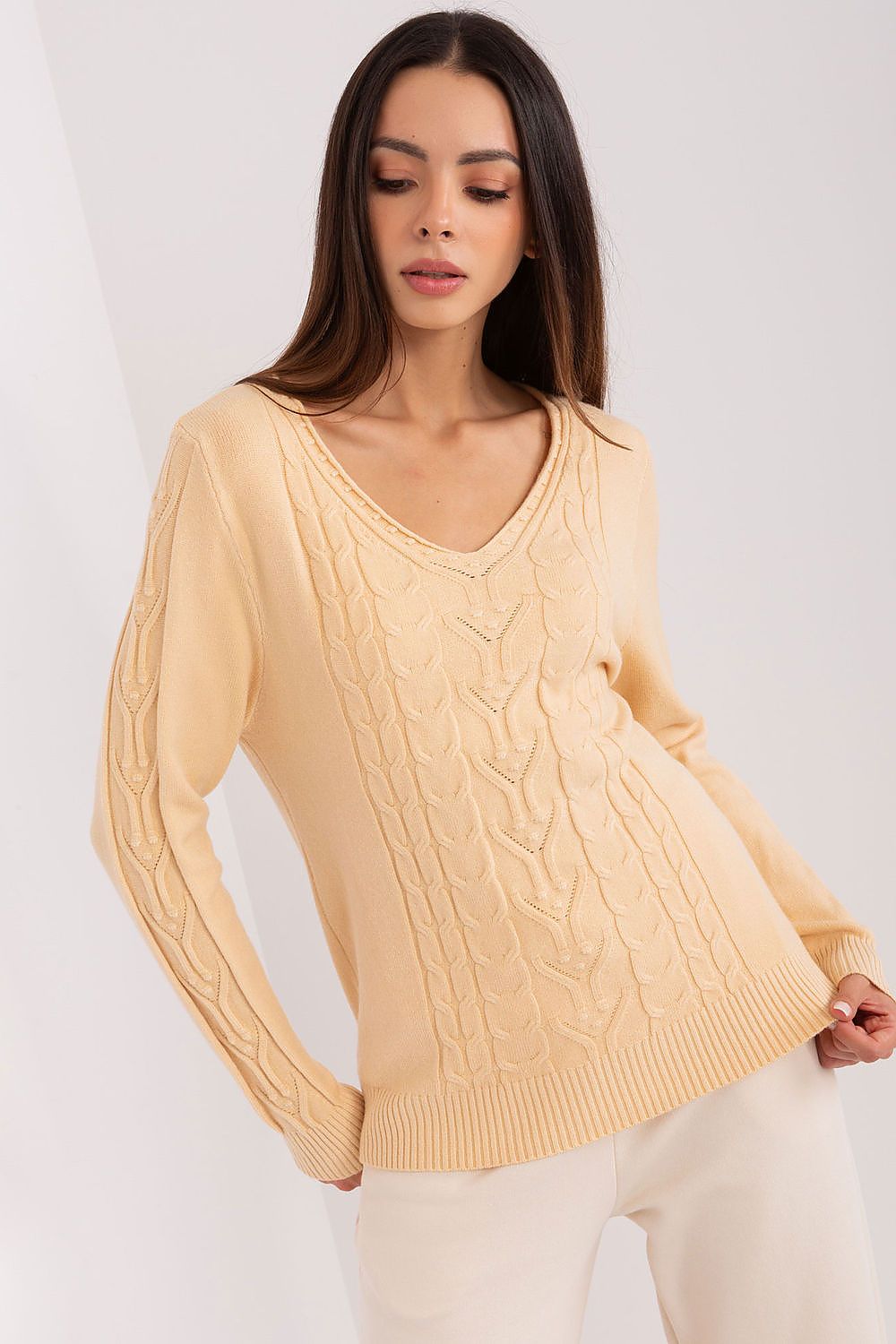 Cotton Sweater with Variegated Texture - Michelle & Kenza Co.