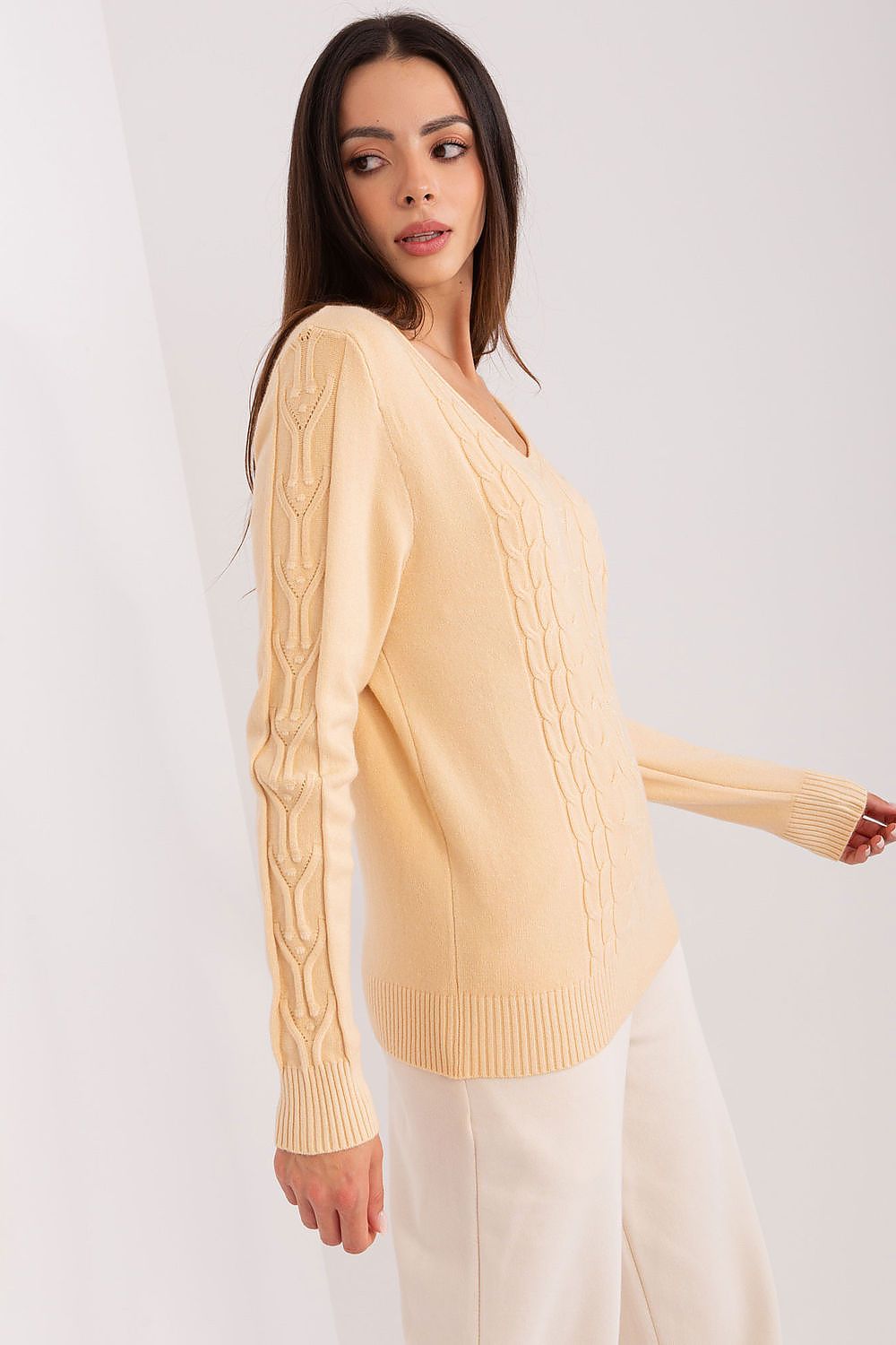 Cotton Sweater with Variegated Texture - Michelle & Kenza Co.