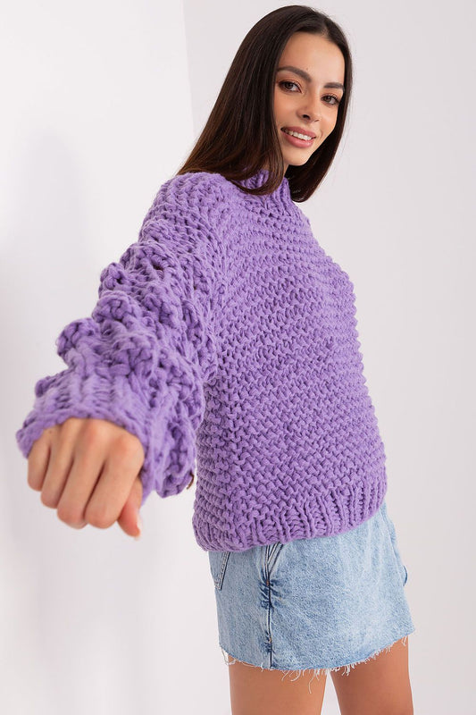 Thick Knit Jumper with Puffed Sleeves - Michelle & Kenza Co.