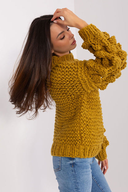 Thick Knit Jumper with Puffed Sleeves - Michelle & Kenza Co.