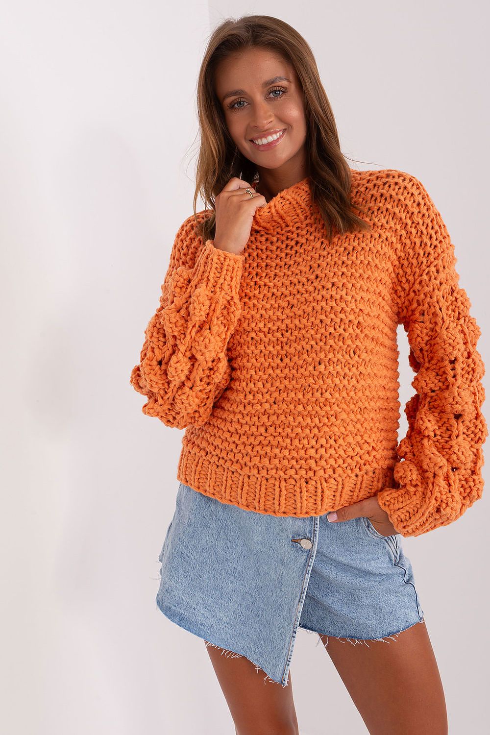 Thick Knit Jumper with Puffed Sleeves - Michelle & Kenza Co.