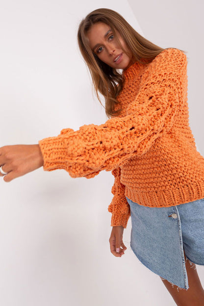 Thick Knit Jumper with Puffed Sleeves - Michelle & Kenza Co.