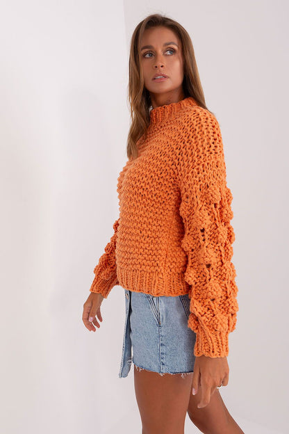 Thick Knit Jumper with Puffed Sleeves - Michelle & Kenza Co.