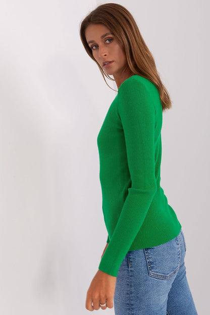 Ribbed V-Neck Jumper