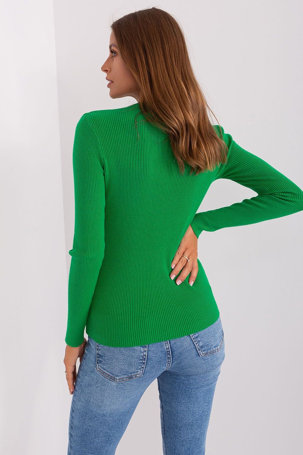 Ribbed V-Neck Jumper