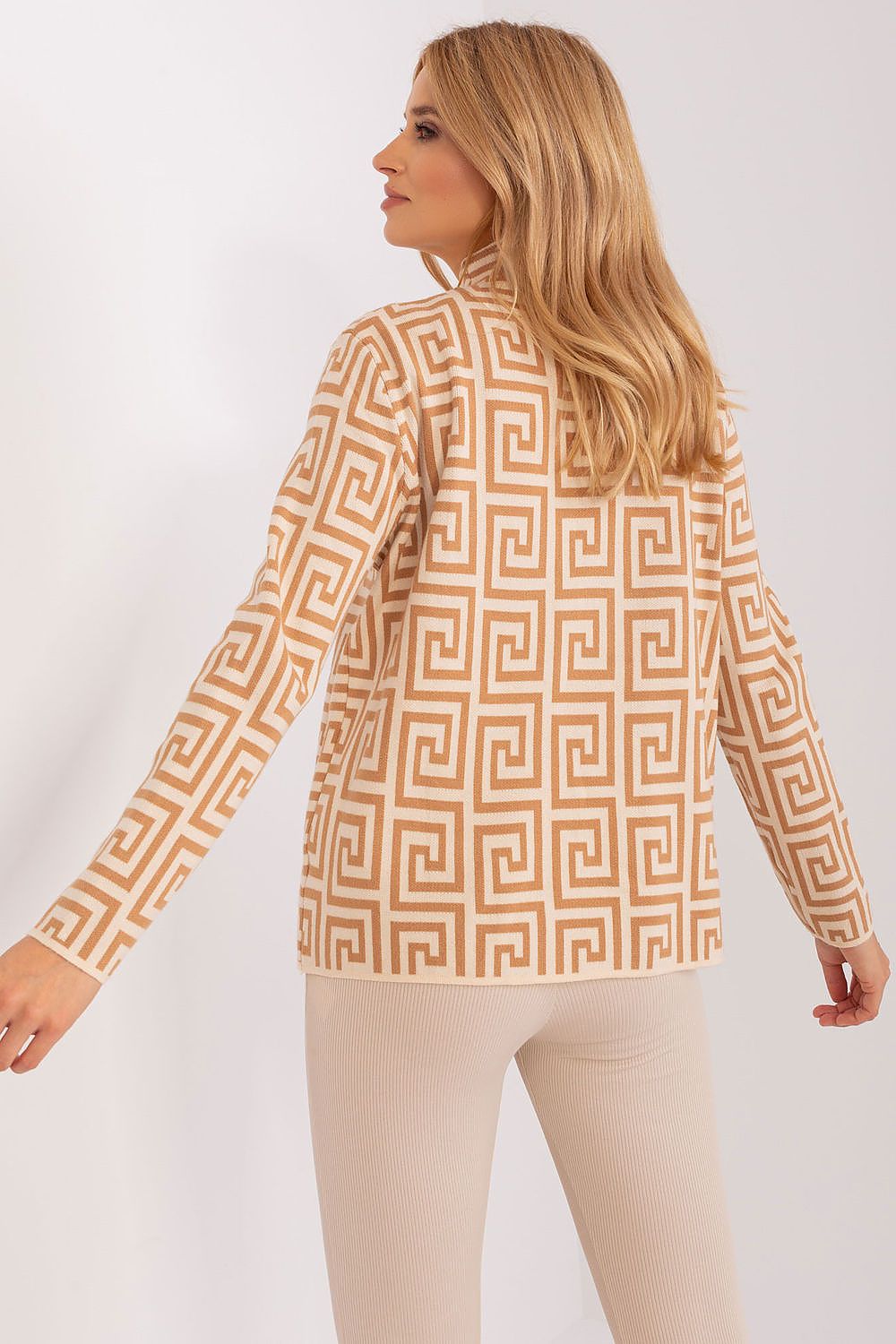 Viscose Jumper with Geometric Pattern - Michelle & Kenza Co.