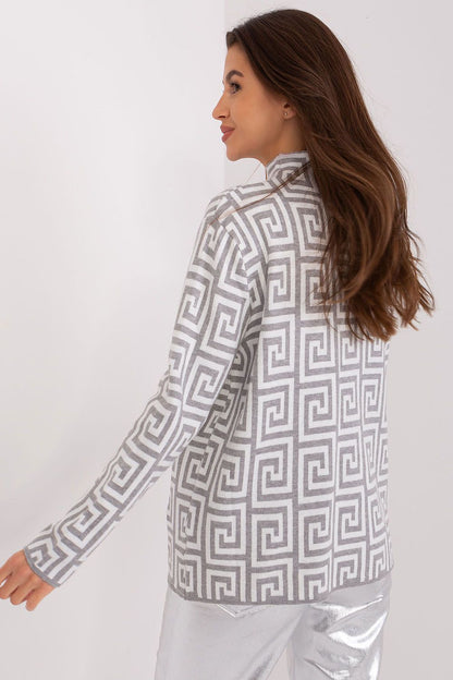 Viscose Jumper with Geometric Pattern - Michelle & Kenza Co.