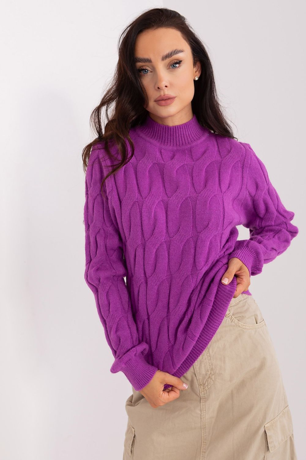 Cotton Jumper with Turtleneck - Michelle & Kenza Co.